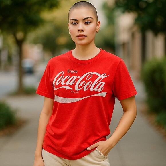 NWT COCA COLA Red Logo Short Sleeve Summer T Shirt Top ~ Women's Size 2XL (19) - Picture 1 of 5